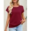 imageImily Bela Womens Short Sleeve Sweaters Casual Crewneck Crochet Knit Summer Loose Trendy Pullover TopsBurgundy