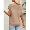 imageImily Bela Womens Short Sleeve Sweaters Casual Crewneck Crochet Knit Summer Loose Trendy Pullover TopsCoffee