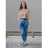 imageImily Bela Womens Short Sleeve Sweaters Casual Crewneck Crochet Knit Summer Loose Trendy Pullover TopsCoffee
