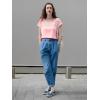 imageImily Bela Womens Short Sleeve Sweaters Casual Crewneck Crochet Knit Summer Loose Trendy Pullover TopsLight Pink