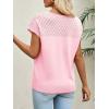 imageImily Bela Womens Short Sleeve Sweaters Casual Crewneck Crochet Knit Summer Loose Trendy Pullover TopsLight Pink