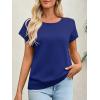 imageImily Bela Womens Short Sleeve Sweaters Casual Crewneck Crochet Knit Summer Loose Trendy Pullover TopsNavy
