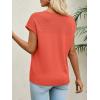 imageImily Bela Womens Short Sleeve Sweaters Casual Crewneck Crochet Knit Summer Loose Trendy Pullover TopsOrangered