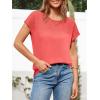 imageImily Bela Womens Short Sleeve Sweaters Casual Crewneck Crochet Knit Summer Loose Trendy Pullover TopsPink