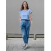 imageImily Bela Womens Short Sleeve Sweaters Casual Crewneck Crochet Knit Summer Loose Trendy Pullover TopsSky Blue