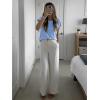imageImily Bela Womens Short Sleeve Sweaters Casual Crewneck Crochet Knit Summer Loose Trendy Pullover TopsSky Blue
