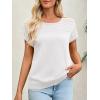 imageImily Bela Womens Short Sleeve Sweaters Casual Crewneck Crochet Knit Summer Loose Trendy Pullover TopsWhite