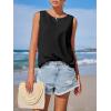 imageImily Bela Womens Sleeveless Tank Tops Loose Fit Summer Flowy Dressy Casual Blouse Crewneck Pleated Front Beach ShirtsBlack