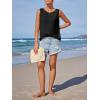 imageImily Bela Womens Sleeveless Tank Tops Loose Fit Summer Flowy Dressy Casual Blouse Crewneck Pleated Front Beach ShirtsBlack