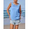imageImily Bela Womens Sleeveless Tank Tops Loose Fit Summer Flowy Dressy Casual Blouse Crewneck Pleated Front Beach ShirtsBlue