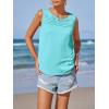 imageImily Bela Womens Sleeveless Tank Tops Loose Fit Summer Flowy Dressy Casual Blouse Crewneck Pleated Front Beach ShirtsBluegreen