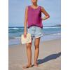 imageImily Bela Womens Sleeveless Tank Tops Loose Fit Summer Flowy Dressy Casual Blouse Crewneck Pleated Front Beach ShirtsBurgundy