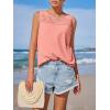 imageImily Bela Womens Sleeveless Tank Tops Loose Fit Summer Flowy Dressy Casual Blouse Crewneck Pleated Front Beach ShirtsCoral