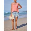 imageImily Bela Womens Sleeveless Tank Tops Loose Fit Summer Flowy Dressy Casual Blouse Crewneck Pleated Front Beach ShirtsCoral