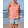 imageImily Bela Womens Sleeveless Tank Tops Loose Fit Summer Flowy Dressy Casual Blouse Crewneck Pleated Front Beach ShirtsCoral