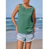 imageImily Bela Womens Sleeveless Tank Tops Loose Fit Summer Flowy Dressy Casual Blouse Crewneck Pleated Front Beach ShirtsDark Green