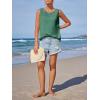 imageImily Bela Womens Sleeveless Tank Tops Loose Fit Summer Flowy Dressy Casual Blouse Crewneck Pleated Front Beach ShirtsDark Green