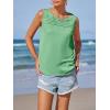 imageImily Bela Womens Sleeveless Tank Tops Loose Fit Summer Flowy Dressy Casual Blouse Crewneck Pleated Front Beach ShirtsGreen