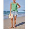 imageImily Bela Womens Sleeveless Tank Tops Loose Fit Summer Flowy Dressy Casual Blouse Crewneck Pleated Front Beach ShirtsGreen