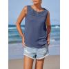imageImily Bela Womens Sleeveless Tank Tops Loose Fit Summer Flowy Dressy Casual Blouse Crewneck Pleated Front Beach ShirtsNavy Blue