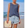 imageImily Bela Womens Sleeveless Tank Tops Loose Fit Summer Flowy Dressy Casual Blouse Crewneck Pleated Front Beach ShirtsNavy Blue