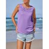 imageImily Bela Womens Sleeveless Tank Tops Loose Fit Summer Flowy Dressy Casual Blouse Crewneck Pleated Front Beach ShirtsPurple