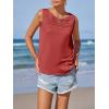imageImily Bela Womens Sleeveless Tank Tops Loose Fit Summer Flowy Dressy Casual Blouse Crewneck Pleated Front Beach ShirtsRed