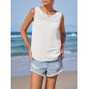 imageImily Bela Womens Sleeveless Tank Tops Loose Fit Summer Flowy Dressy Casual Blouse Crewneck Pleated Front Beach ShirtsWhite