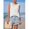 imageImily Bela Womens Sleeveless Tank Tops Loose Fit Summer Flowy Dressy Casual Blouse Crewneck Pleated Front Beach ShirtsWhite