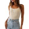 imageImily Bela Womens Square Neck Tank Top Sleeveless Ribbed Slim Fitted Casual Basic Crop TopApricot