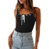 imageImily Bela Womens Square Neck Tank Top Sleeveless Ribbed Slim Fitted Casual Basic Crop TopBlack