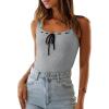 imageImily Bela Womens Square Neck Tank Top Sleeveless Ribbed Slim Fitted Casual Basic Crop TopLight Grey