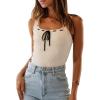 imageImily Bela Womens Square Neck Tank Top Sleeveless Ribbed Slim Fitted Casual Basic Crop TopWhite