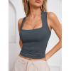 imageImily Bela Womens Square Neck Tank Tops Casual Sleeveless Going Out Slim Fit Y2K Summer Cropped ShirtsDark Grey