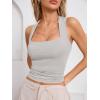 imageImily Bela Womens Square Neck Tank Tops Casual Sleeveless Going Out Slim Fit Y2K Summer Cropped ShirtsLight Grey