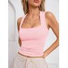 imageImily Bela Womens Square Neck Tank Tops Casual Sleeveless Going Out Slim Fit Y2K Summer Cropped ShirtsLight Pink