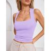 imageImily Bela Womens Square Neck Tank Tops Casual Sleeveless Going Out Slim Fit Y2K Summer Cropped ShirtsLight Purple