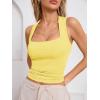 imageImily Bela Womens Square Neck Tank Tops Casual Sleeveless Going Out Slim Fit Y2K Summer Cropped ShirtsLight Yellow