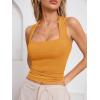 imageImily Bela Womens Square Neck Tank Tops Casual Sleeveless Going Out Slim Fit Y2K Summer Cropped ShirtsOrange