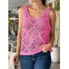 imageImily Bela Womens Summer Crochet Tank Tops Knit Sleeveless Scoop Neck Sweater Vest Boho Hollow Out Cover UpsBright Pink