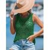 imageImily Bela Womens Summer Crochet Tank Tops Knit Sleeveless Scoop Neck Sweater Vest Boho Hollow Out Cover UpsGreen