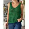 imageImily Bela Womens Summer Crochet Tank Tops Knit Sleeveless Scoop Neck Sweater Vest Boho Hollow Out Cover UpsGreen
