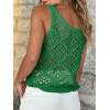imageImily Bela Womens Summer Crochet Tank Tops Knit Sleeveless Scoop Neck Sweater Vest Boho Hollow Out Cover UpsGreen