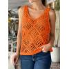 imageImily Bela Womens Summer Crochet Tank Tops Knit Sleeveless Scoop Neck Sweater Vest Boho Hollow Out Cover UpsOrange