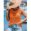 imageImily Bela Womens Summer Crochet Tank Tops Knit Sleeveless Scoop Neck Sweater Vest Boho Hollow Out Cover UpsOrange