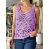 imageImily Bela Womens Summer Crochet Tank Tops Knit Sleeveless Scoop Neck Sweater Vest Boho Hollow Out Cover UpsPurple
