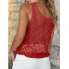 imageImily Bela Womens Summer Crochet Tank Tops Knit Sleeveless Scoop Neck Sweater Vest Boho Hollow Out Cover UpsRed