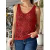 imageImily Bela Womens Summer Crochet Tank Tops Knit Sleeveless Scoop Neck Sweater Vest Boho Hollow Out Cover UpsRed