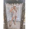 imageImily Bela Womens Summer Lounge Sets Knit 2 Piece Outfits Vacation Beach Tank Tops and Shorts Loungewear Pajama SetCream