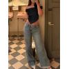 imageImily Bela Womens Summer Off The Shoulder Tops Casual Asymmetrical Slim Fit Y2K Going Out Cropped ShirtsBlack